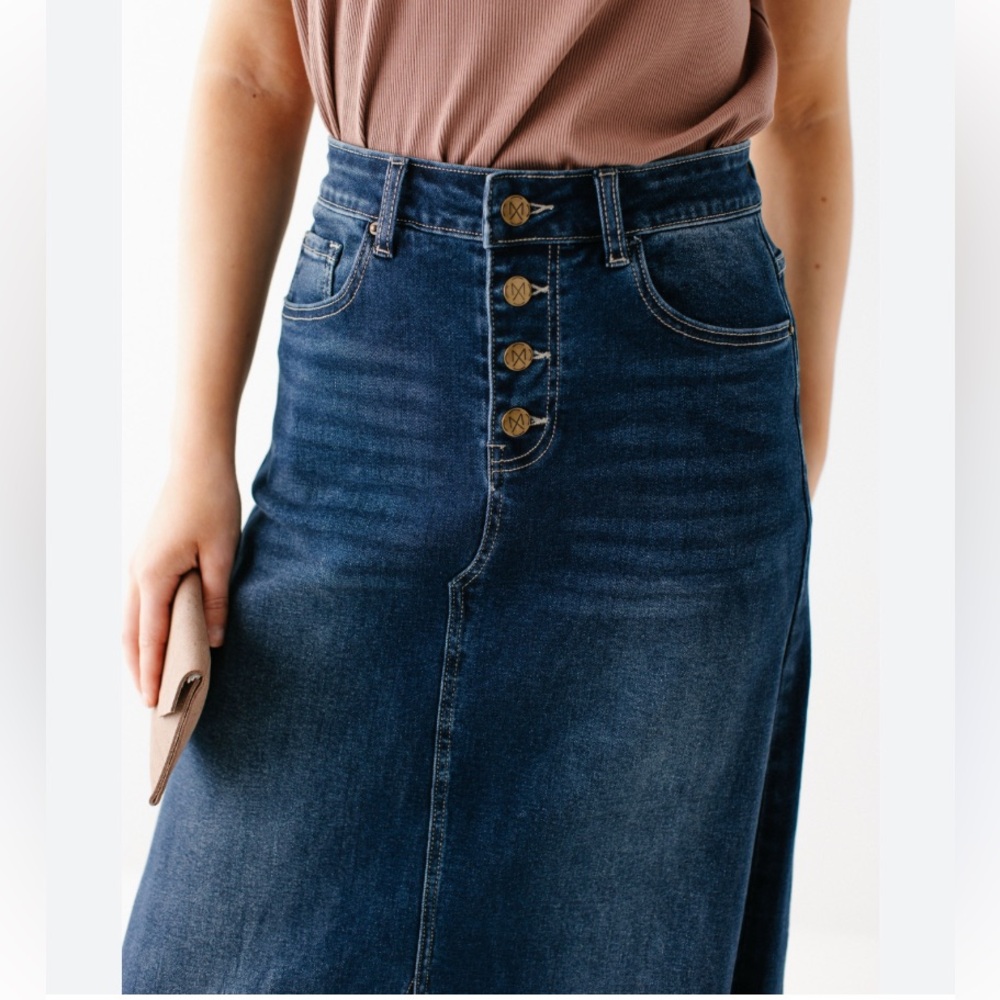 Gap Denim Button-Front Skirt